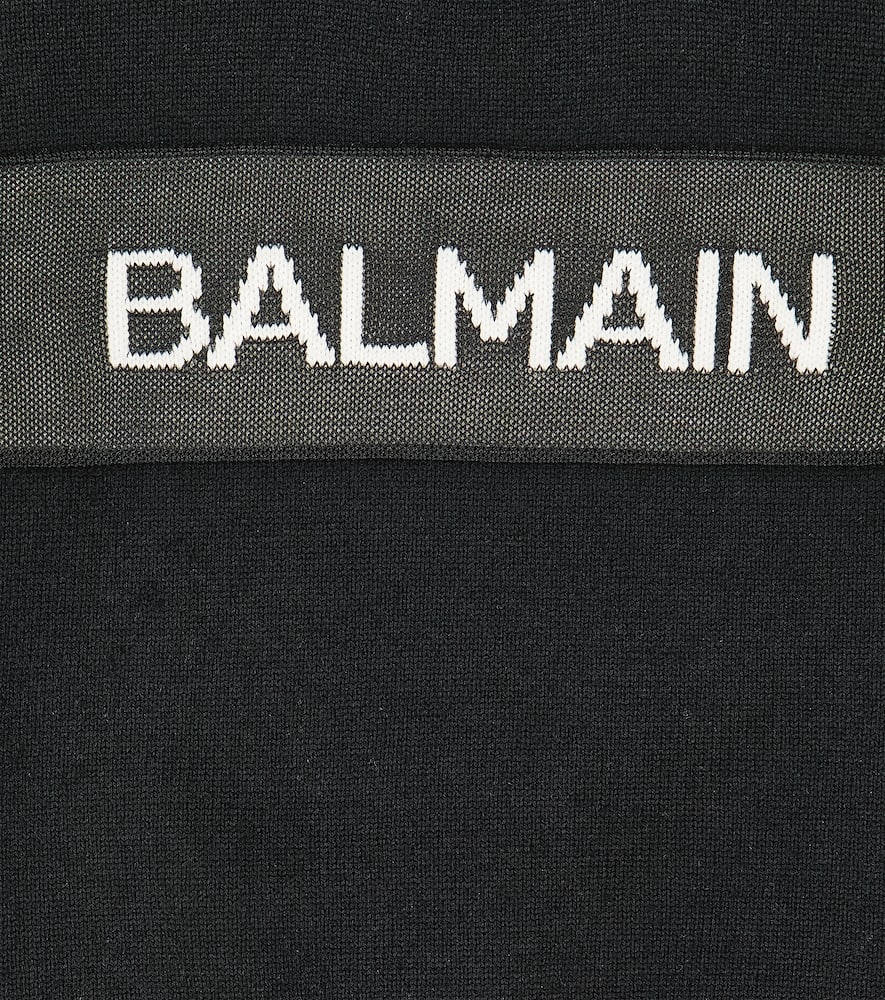 Balmain Logo Wool Sweater In Black