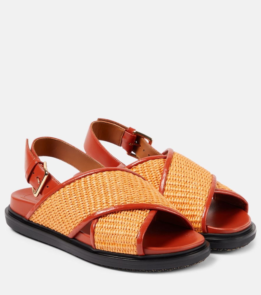 Marni Women's Brown Fussbet Raffia-Effect Sandals Eu Size 35.5 - Mytheresa