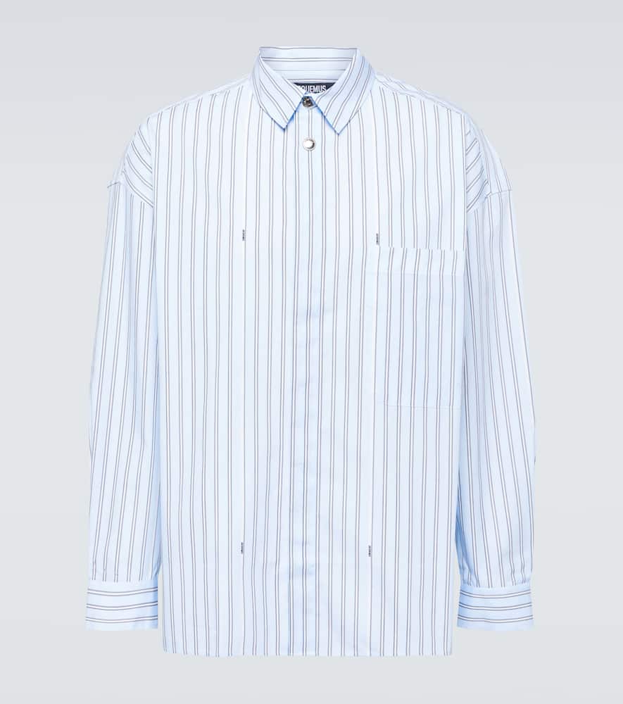 Jacquemus Boulanger Striped Long-sleeved Shirt In White