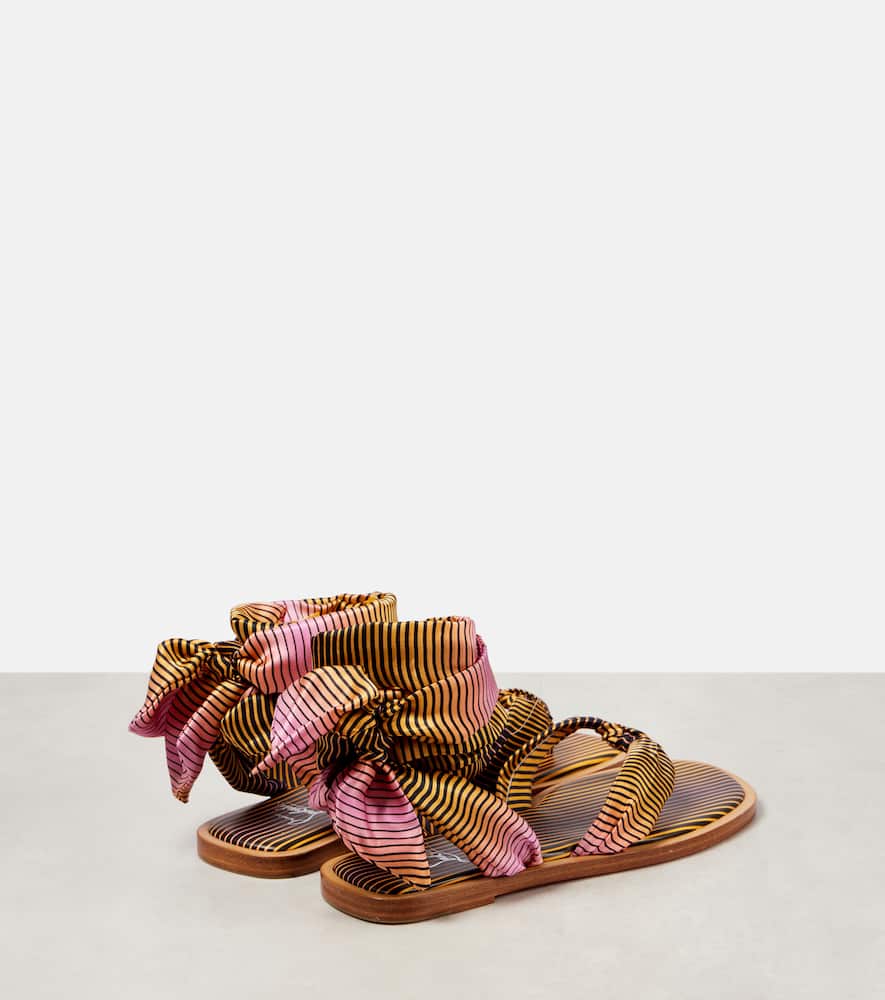 Christian Louboutin Nilo Du Desert Silk Sandals In Pink