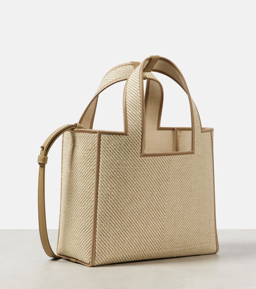 Loewe Font Small Jacquard Canvas Shopper In Beige