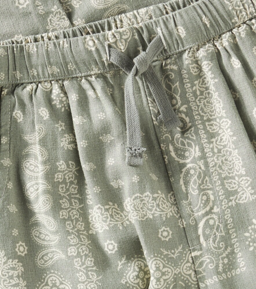  Rylee + Cru Rylee + Cru Bedruckte Hose Ethan Aus Leinen Und Baumwolle 