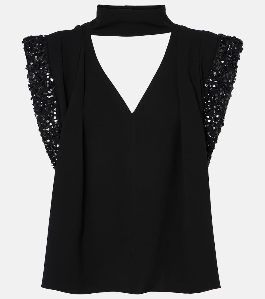 Isabel Marant Lenia Sequined Top In Black