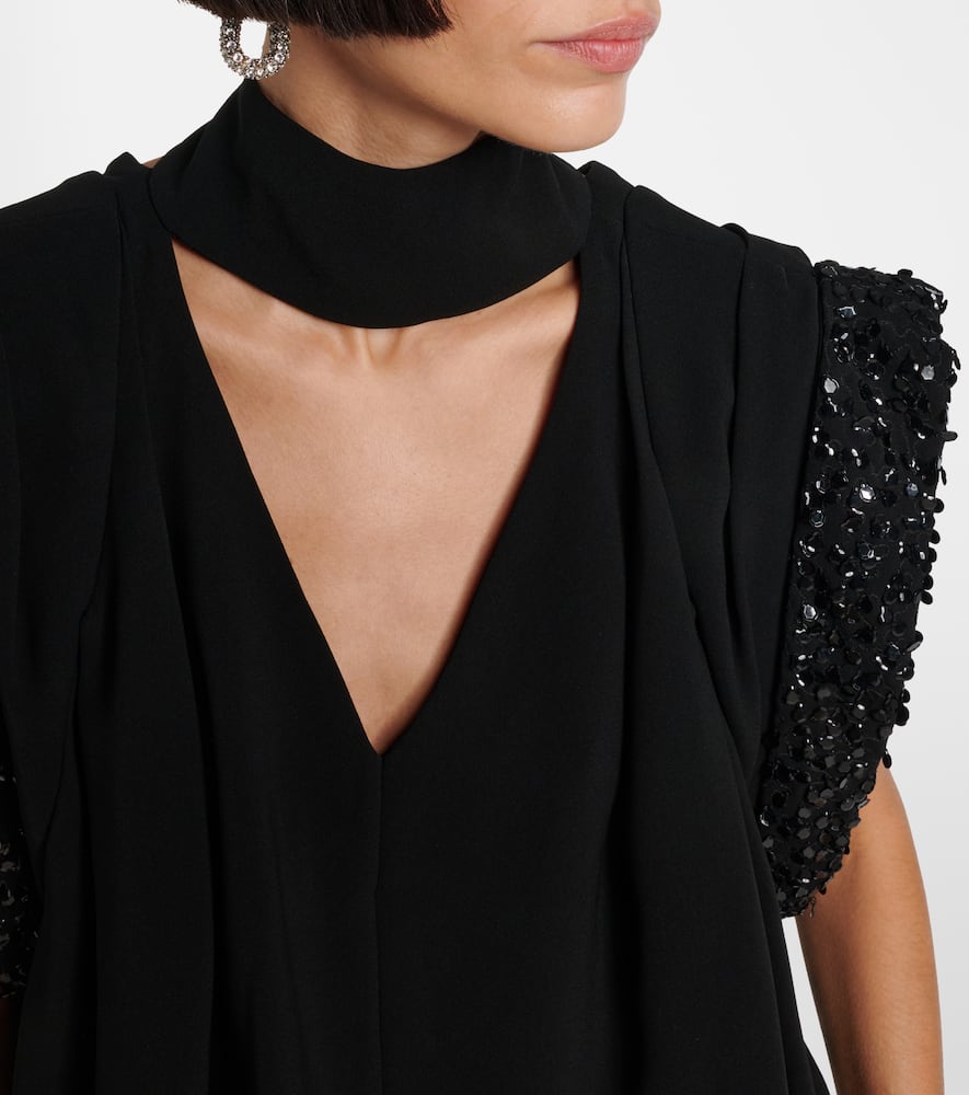 Isabel Marant Lenia Sequined Top In Black