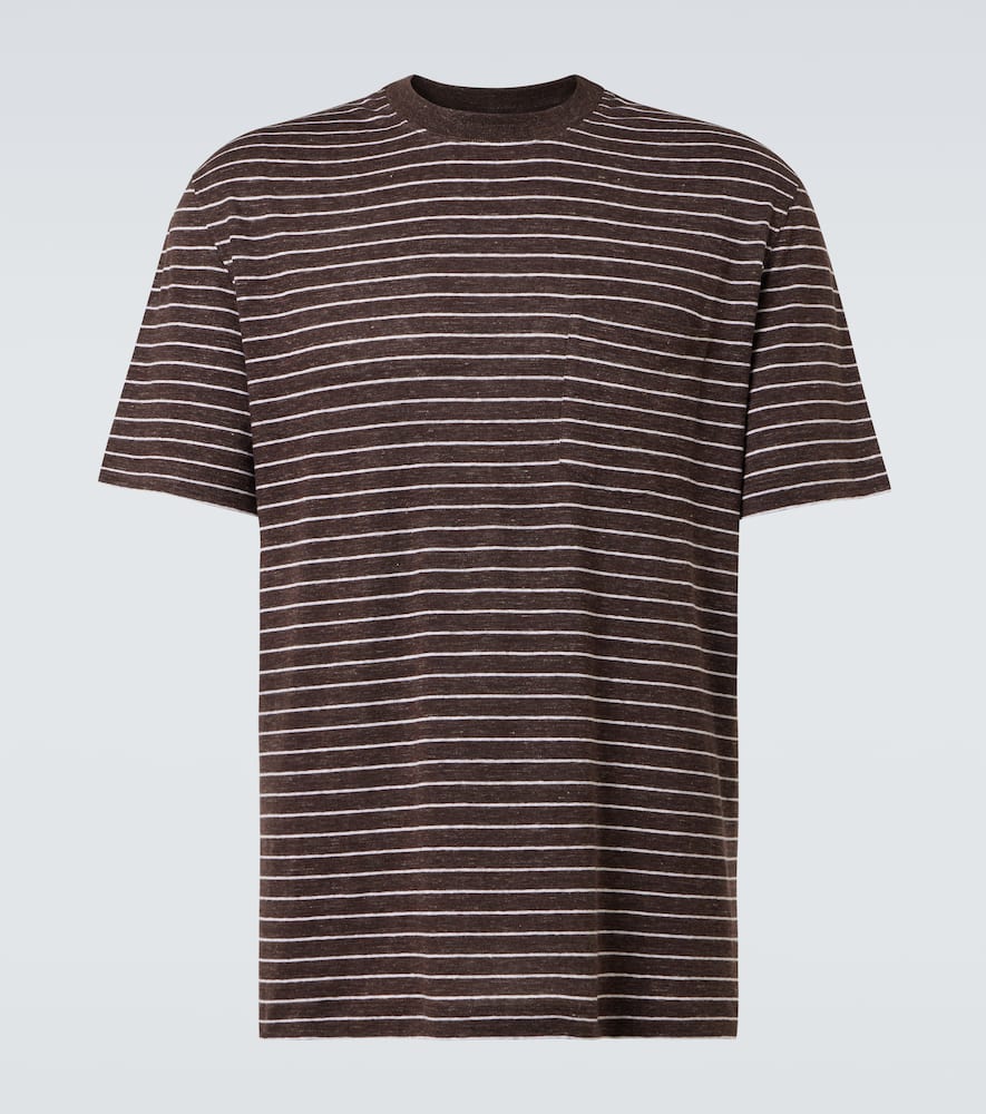 Linen-blend jersey T-shirt