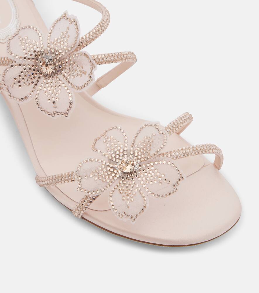 René Caovilla 40 Crystal-embellished Satin Sandals