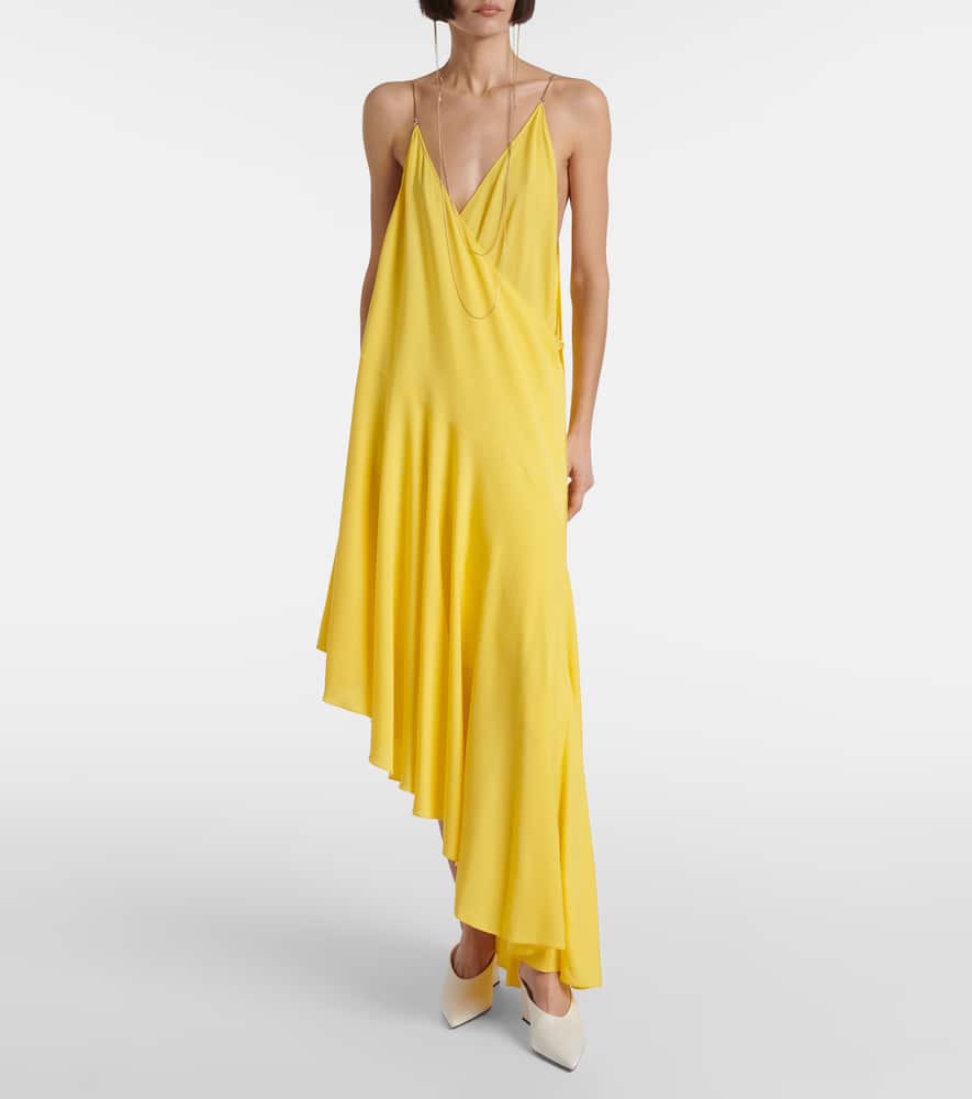 Alaïa Asymmetrical Jersey Undershirt In Yellow