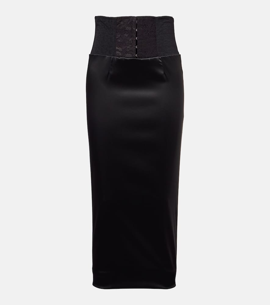 Dolce & Gabbana Skirt With Corset-style Detail In Black