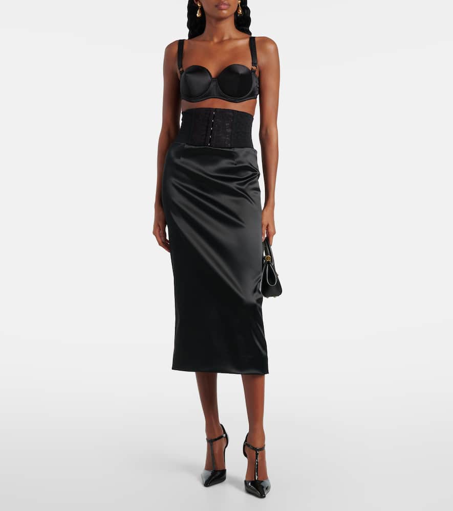 Dolce & Gabbana Skirt With Corset-style Detail In Black
