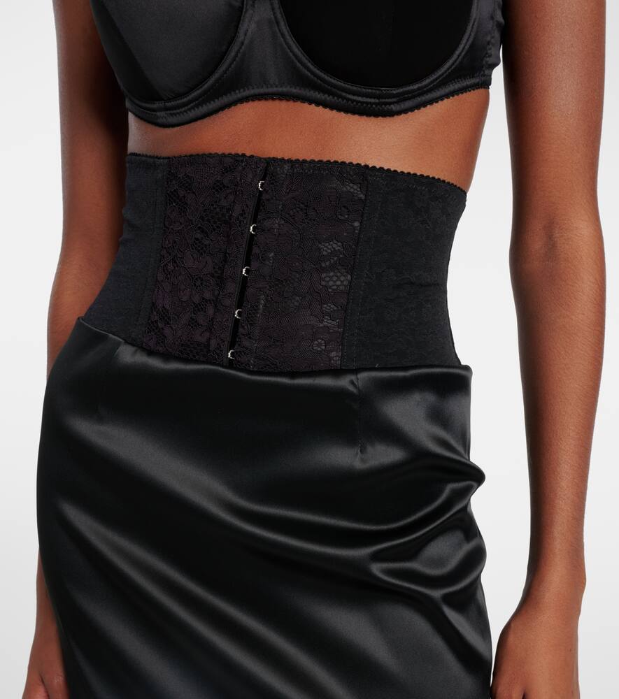 Dolce & Gabbana Skirt With Corset-style Detail In Black
