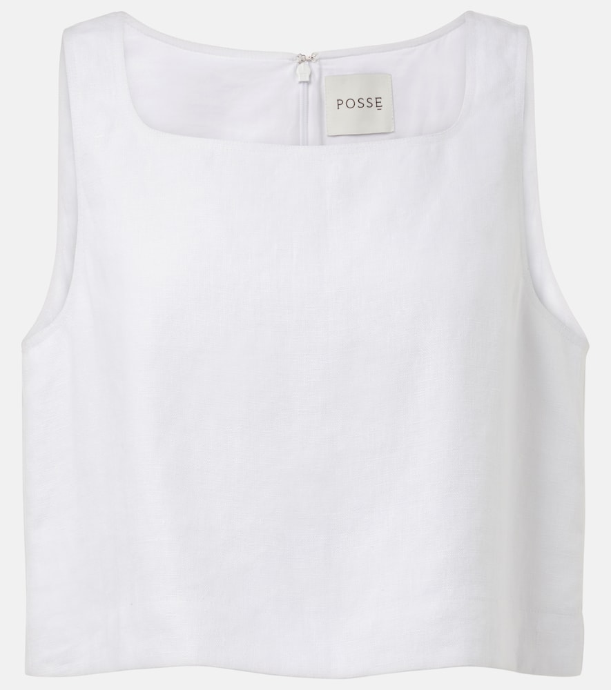 Posse Val linen crop top