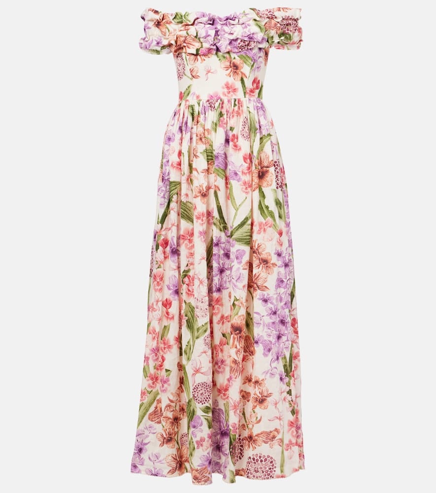 Espliego floral linen maxi dress