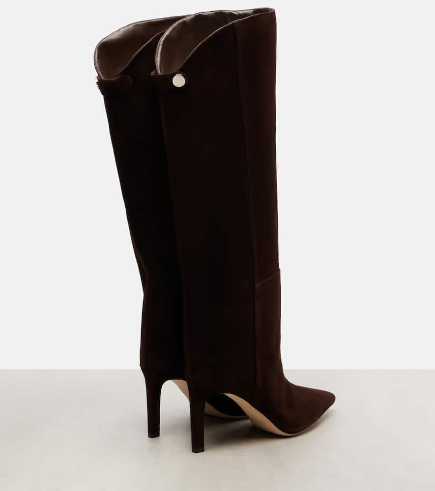 Jimmy Choo Alizze Suede Stiletto Knee Boots In Brown