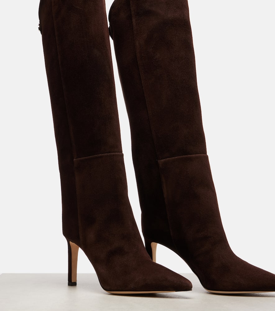 Jimmy Choo Alizze Suede Stiletto Knee Boots In Brown