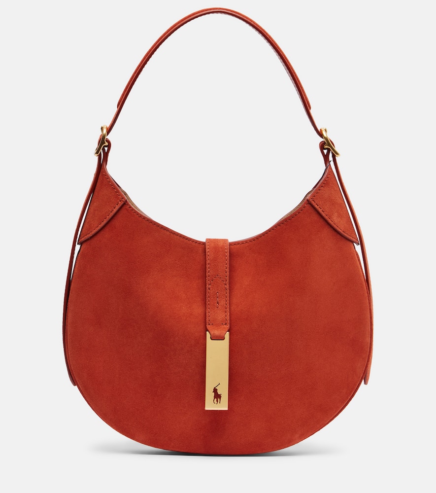 Polo Ralph Lauren Polo Id Medium Suede Tote Bag In Orange