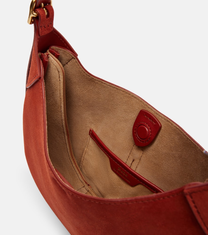Polo Ralph Lauren Polo Id Medium Suede Tote Bag In Orange
