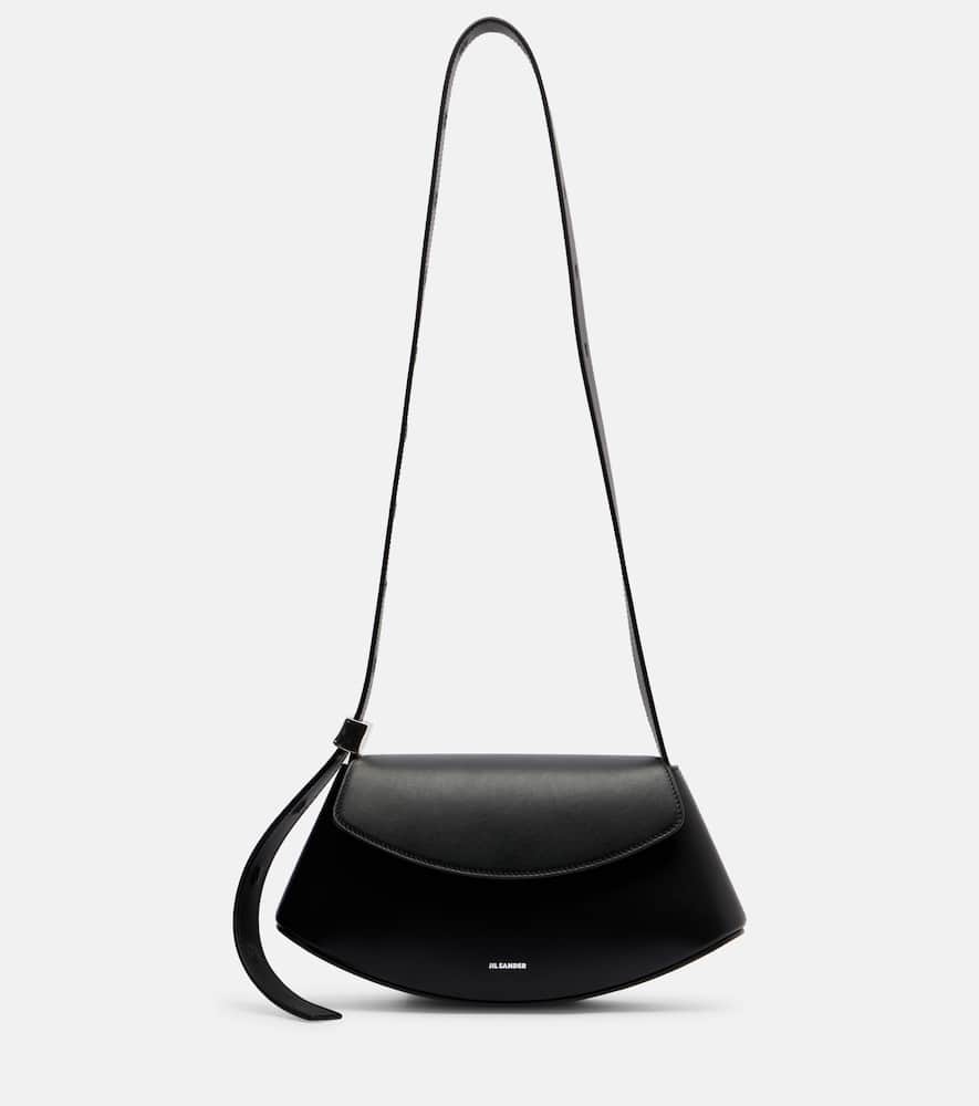Jil Sander Eldorado Small Leather Crossbody Bag In Black