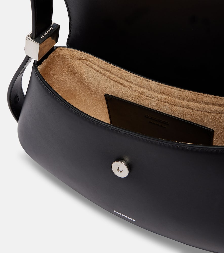 Jil Sander Eldorado Small Leather Crossbody Bag In Black