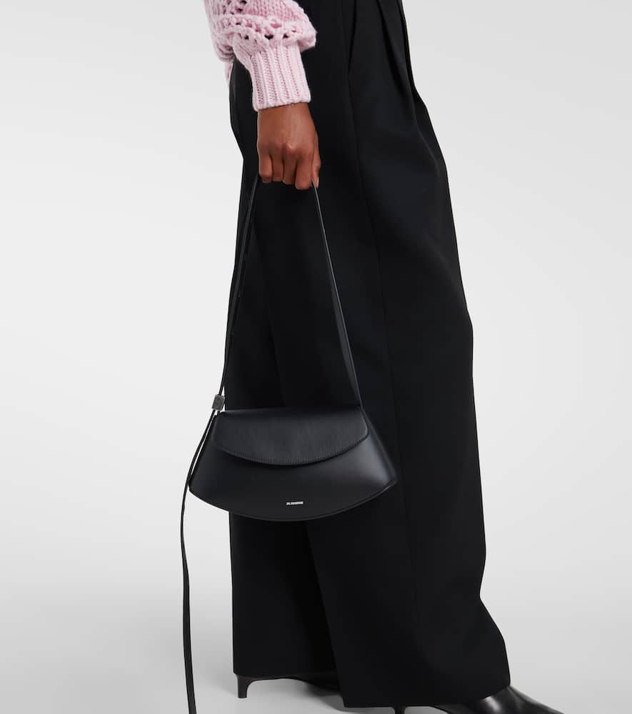 Jil Sander Eldorado Small Leather Crossbody Bag In Black