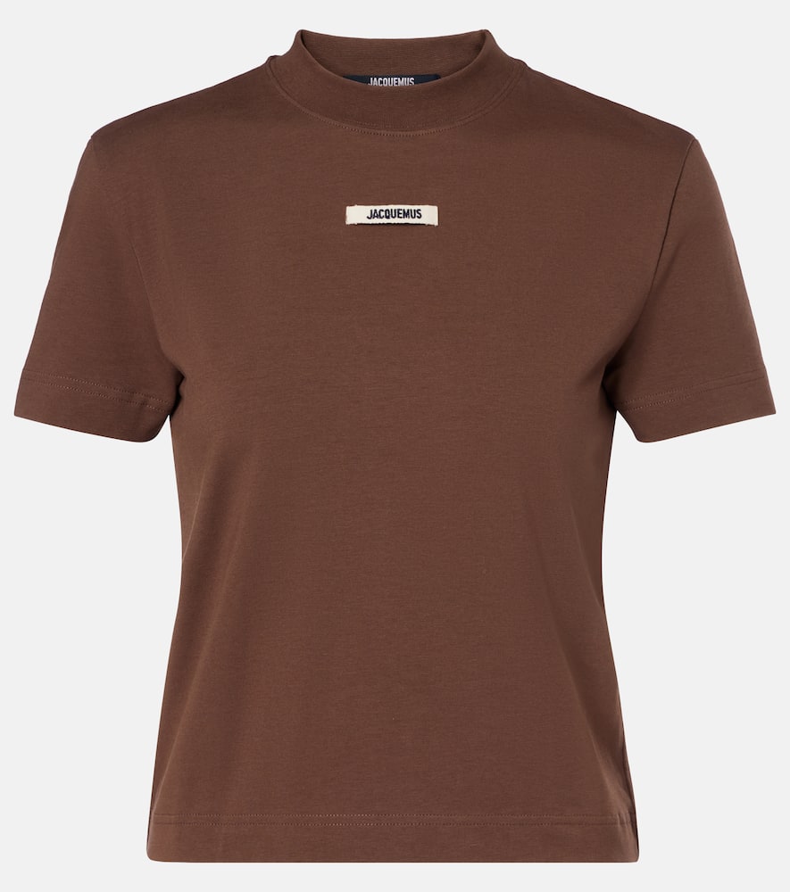 Logo cotton-blend jersey top