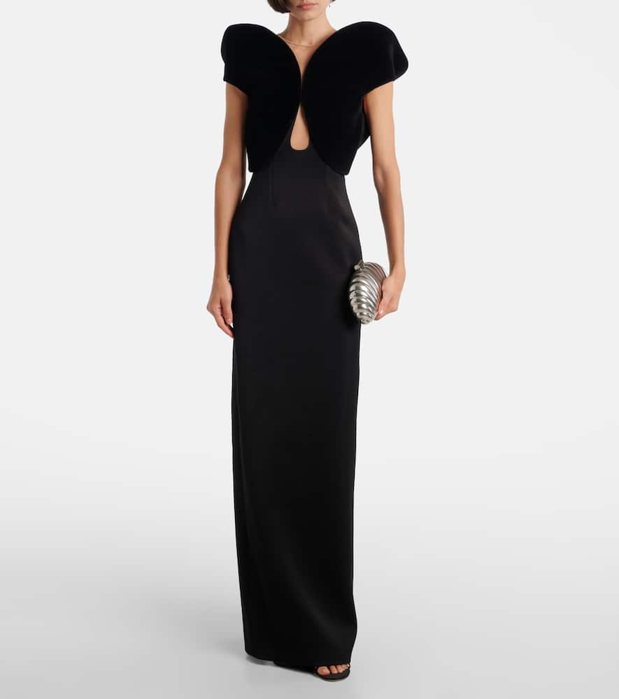 David Koma Robe Aus Satin In Black