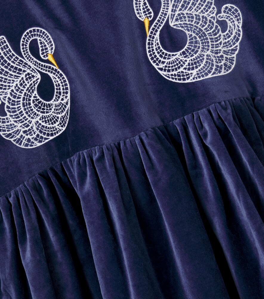  Stella Mccartney Kids Stella Mccartney Kids Besticktes Kleid Aus Baumwollsamt 