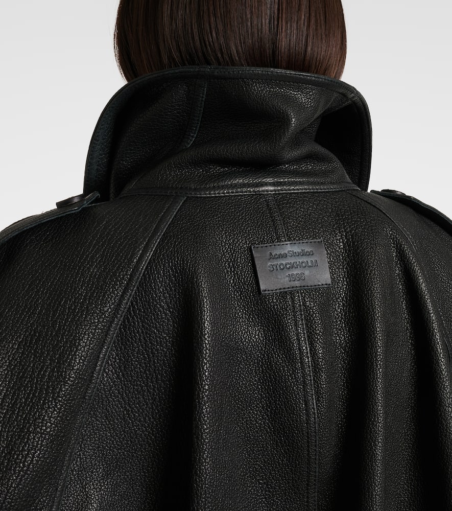 Acne Studios Double-breasted Leather Jacket In Black