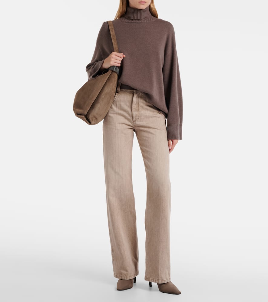 Brunello Cucinelli Cashmere Turtleneck Sweater In Brown