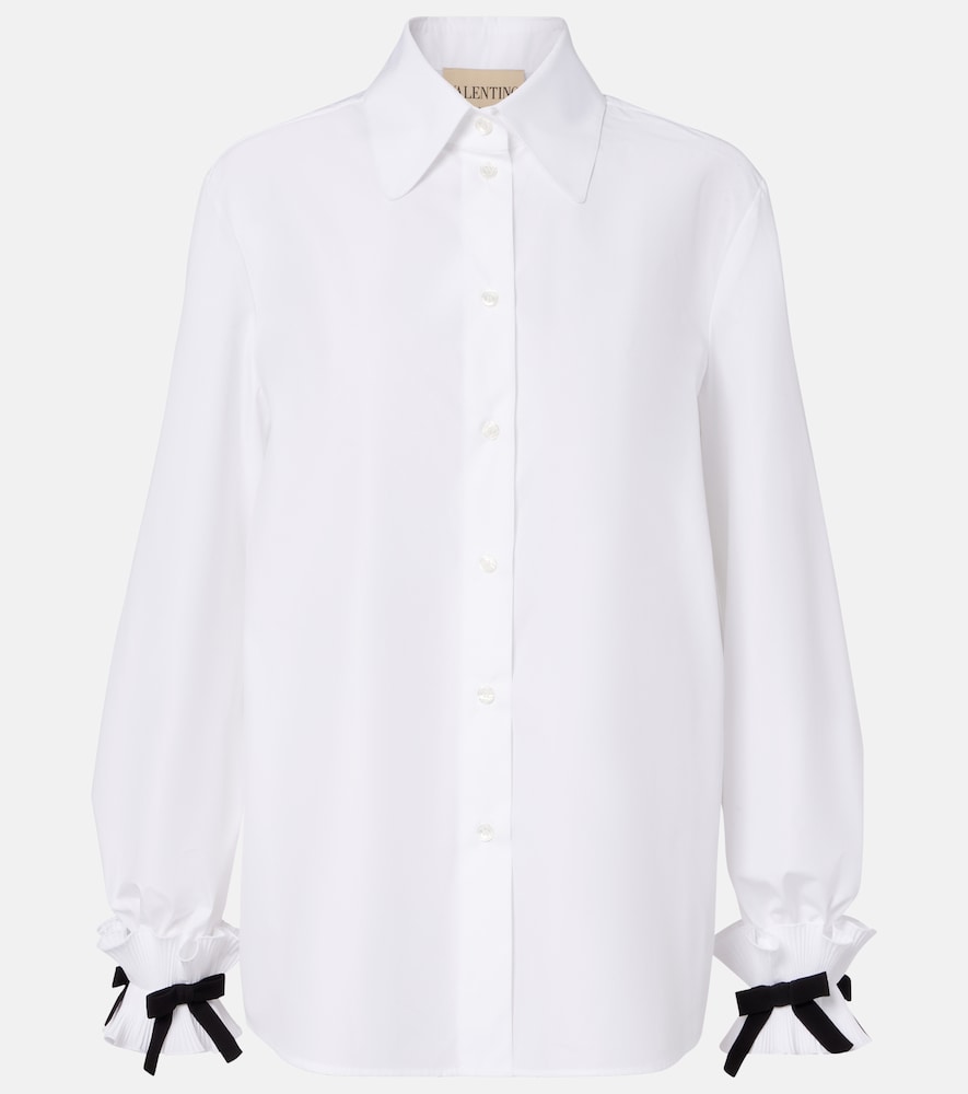 Valentino Bow-detail cotton-blend poplin shirt