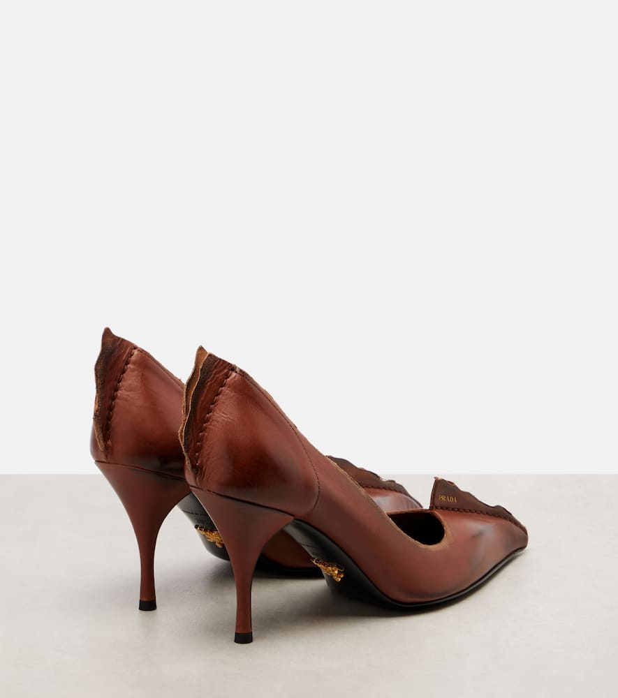 Prada Leather Pumps In Brown