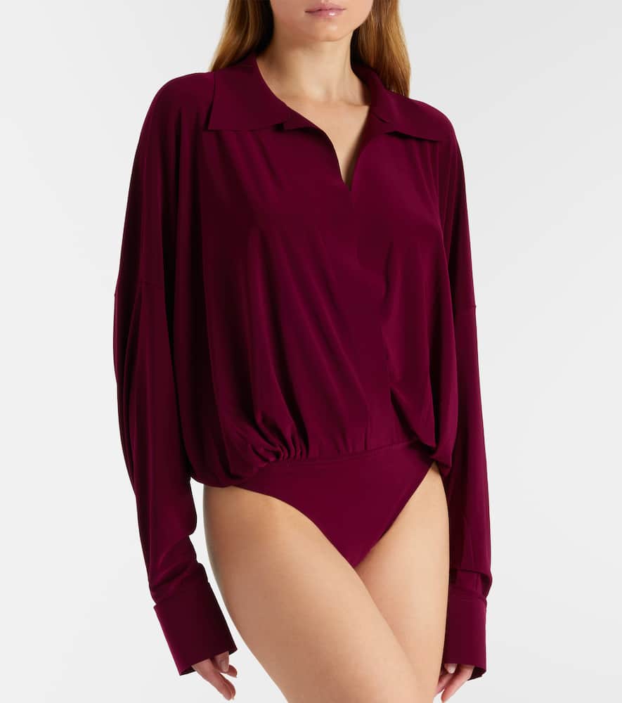 Norma Kamali Crêpe Bodysuit In Red