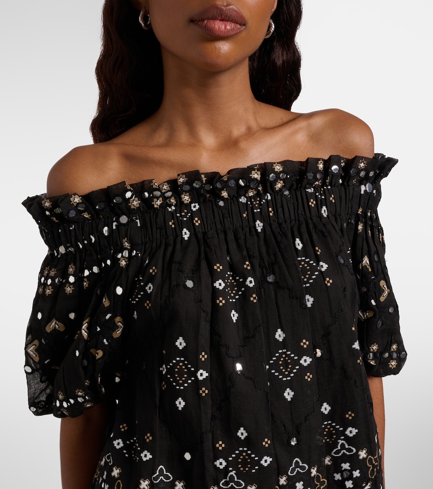 Juliet Dunn Juliet Dunn Verziertes Minikleid Aus Baumwollpopeline 