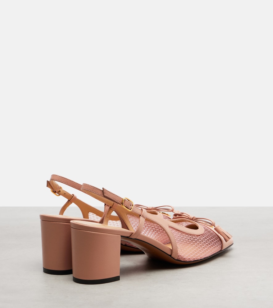  Valentino Garavani Valentino Garavani Slingback-pumps Vlogo Aus Leder Und Mesh 