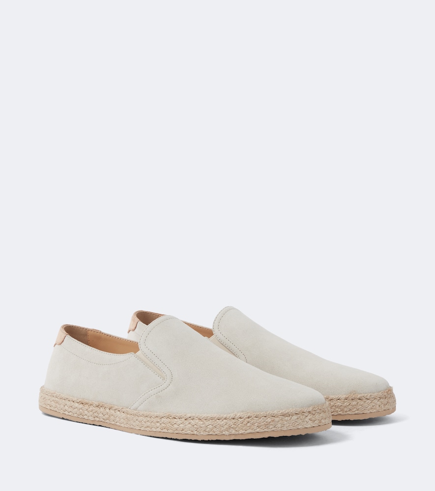 Brunello Cucinelli Suede Espadrilles In Neutral