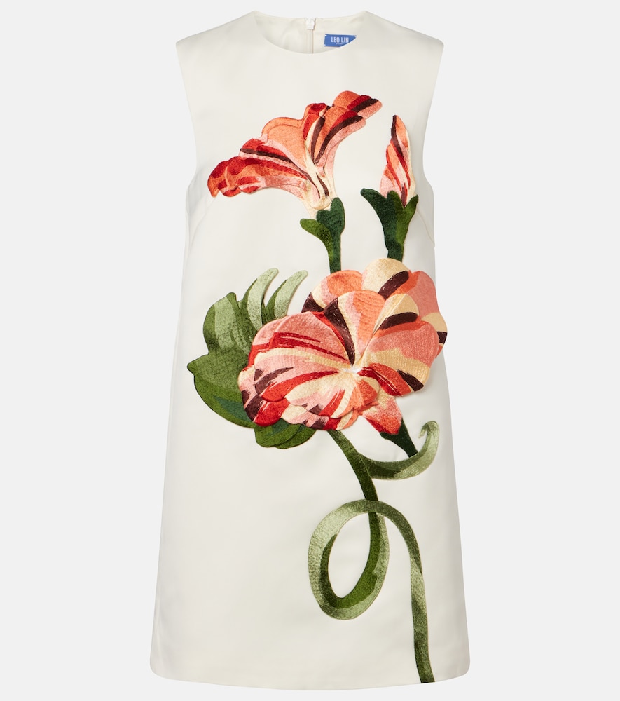 Leo Lin Yvonne floral-appliqué minidress