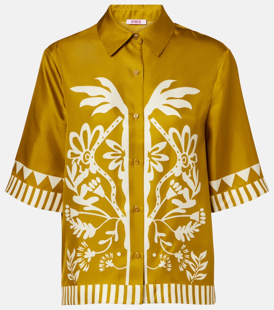 Eres Émeraude floral silk twill shirt