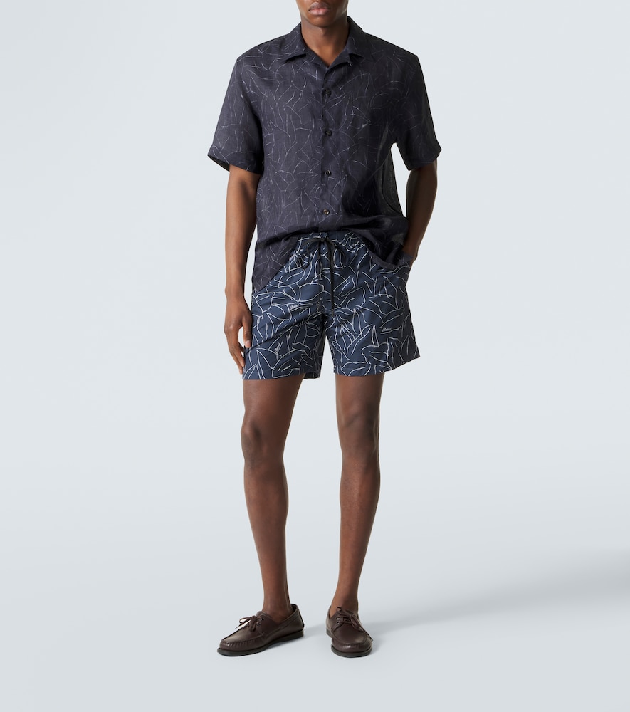  Brioni Brioni Bedrucktes Hemd Aus Leinen 