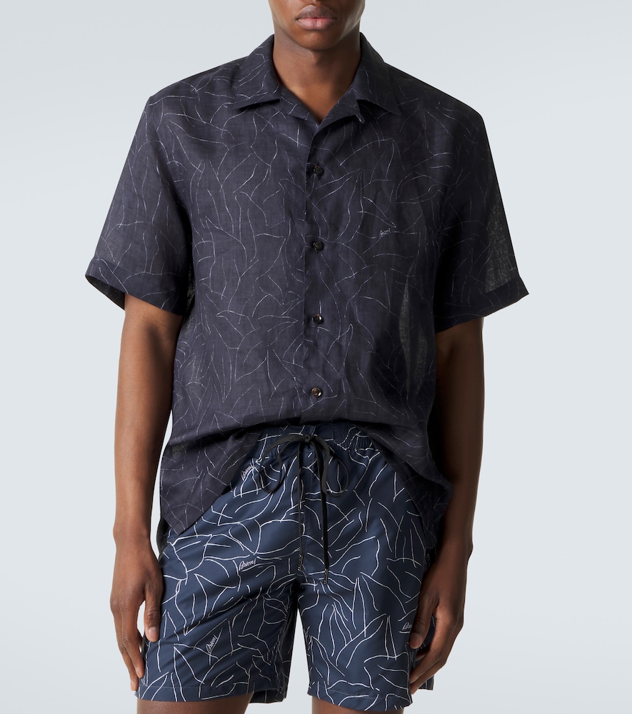  Brioni Brioni Bedrucktes Hemd Aus Leinen 