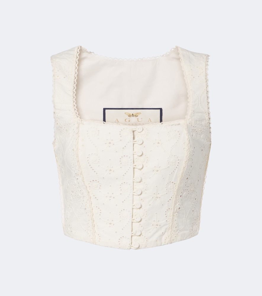 Agua by Agua Bendita Top court Cornalina en coton broderies anglaises 560 €