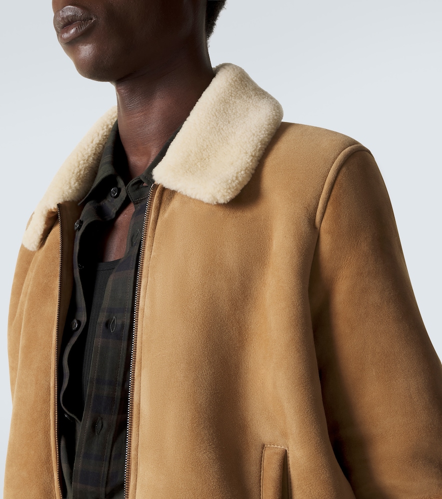  Saint Laurent Saint Laurent Jacke Aus Veloursleder Mit Shearling 