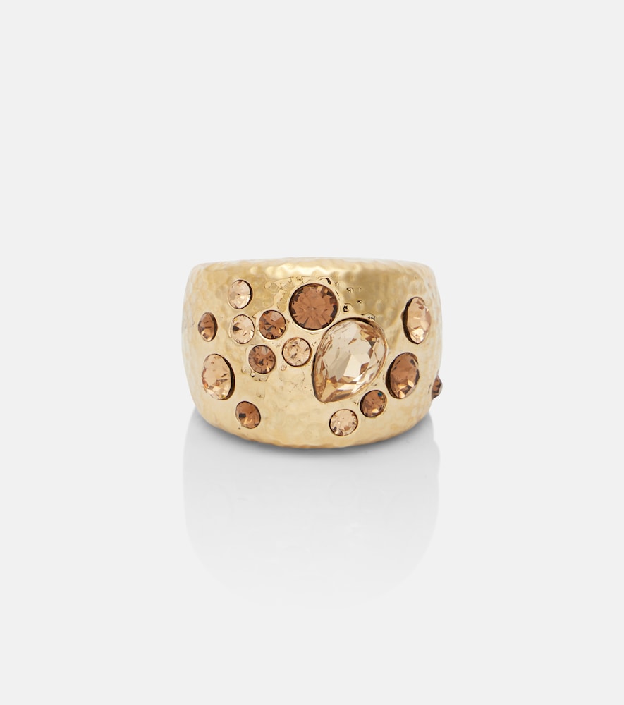 Oscar de la Renta Scramble embellished gold-plated ring　オスカー デ ラ レンタ スクランブル装飾ゴールドメッキ リング Oscar