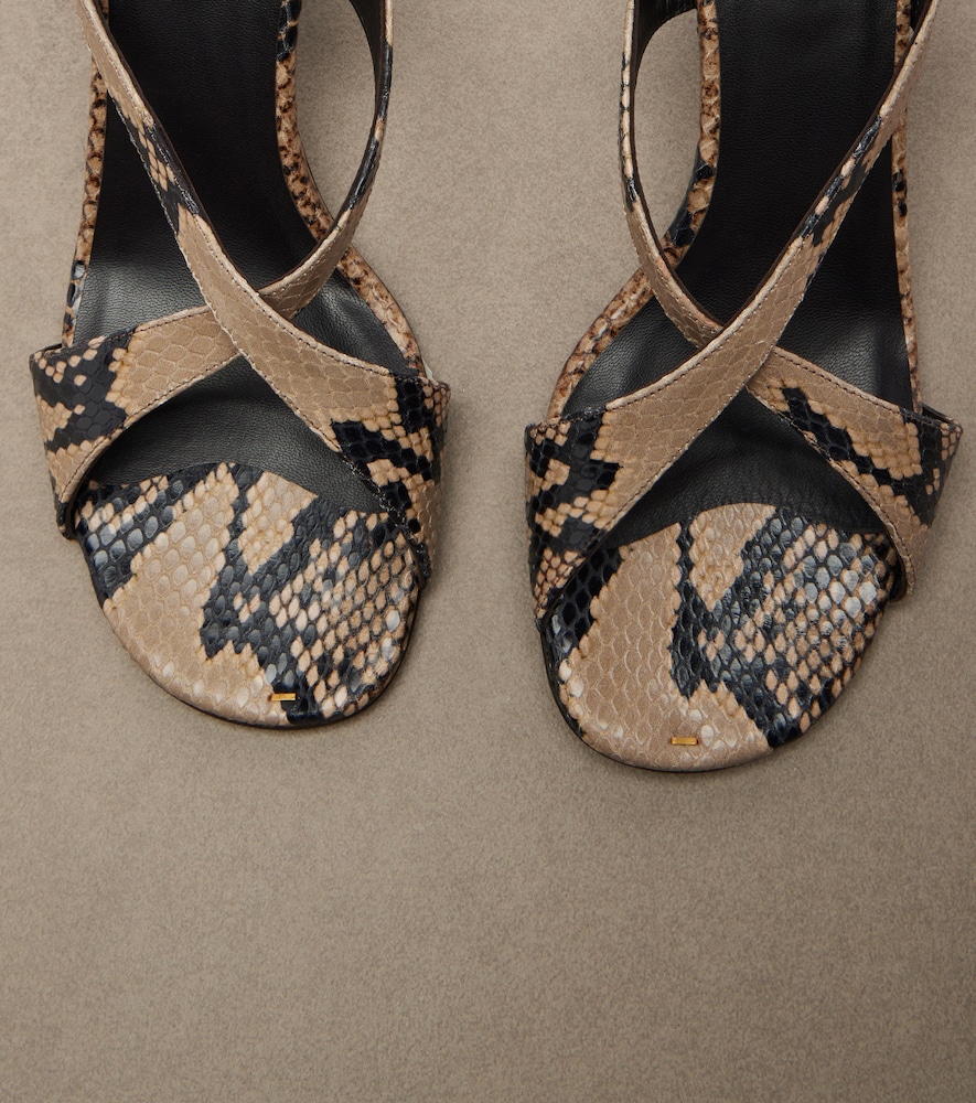  Khaite Khaite Liria Snake-effect Leather Sandals 