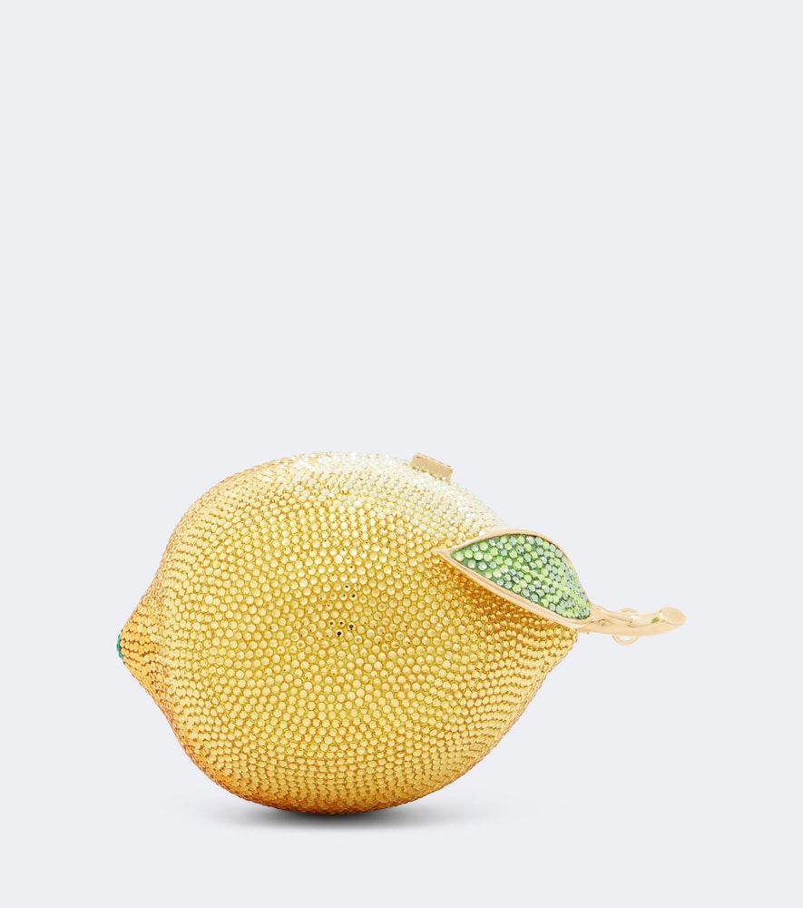 Judith Leiber Citron Lemon Embellished Clutch In Yellow