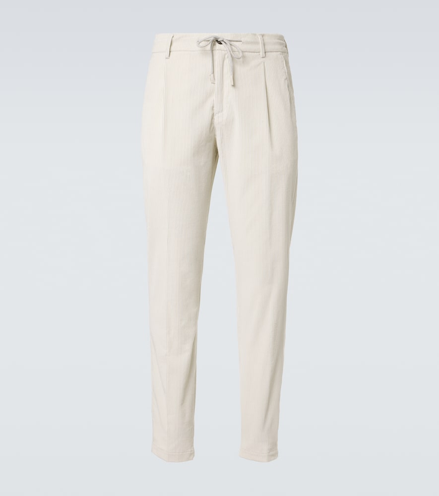 Eleventy Cotton And Cashmere Corduroy Straight Pants In Animal Print