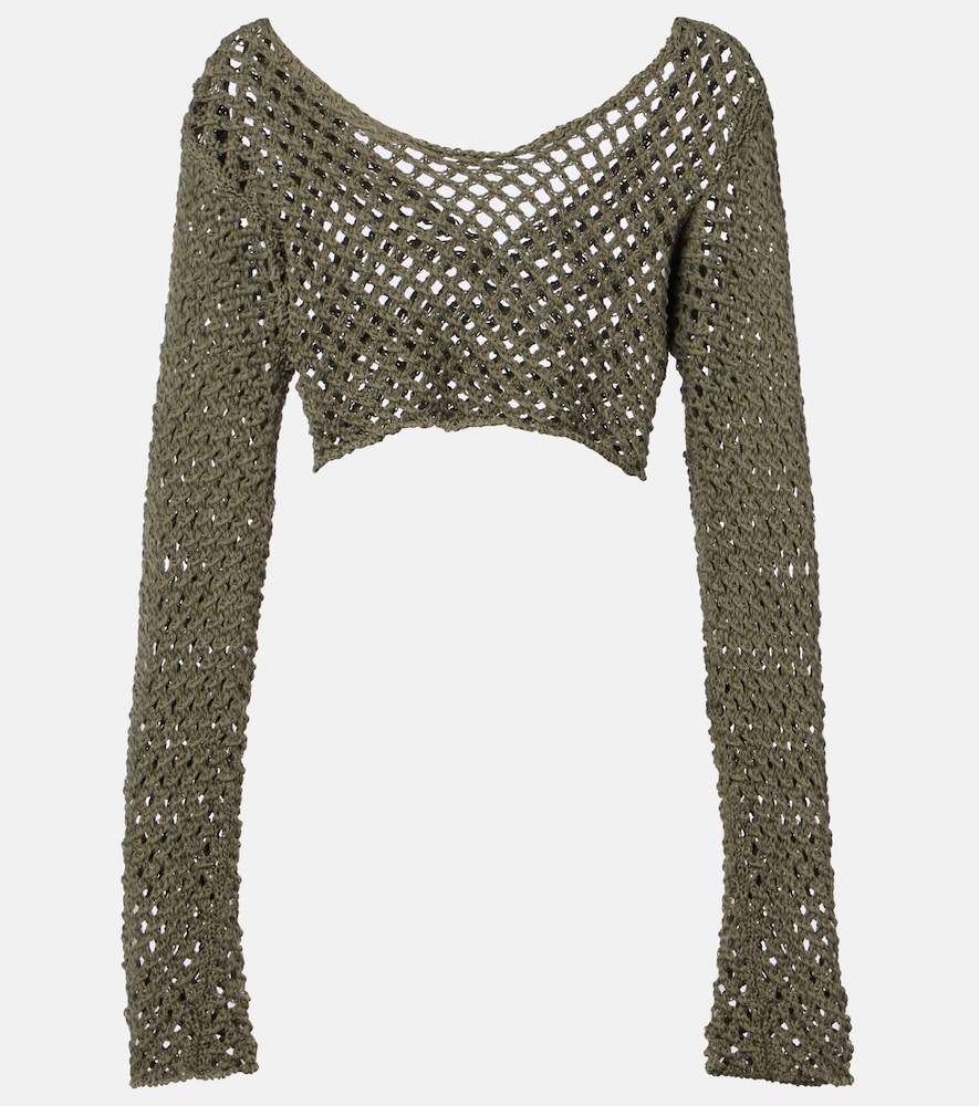 Top cropped Magen in misto cotone crochet