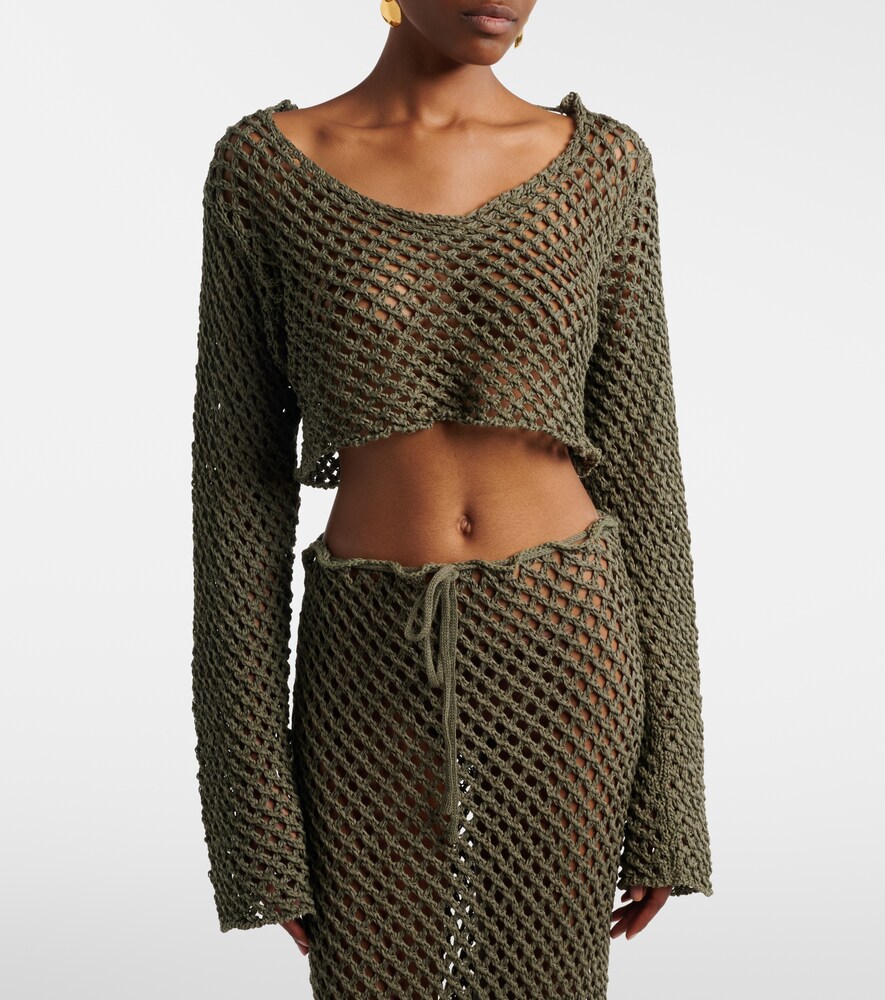 Bananhot Magen crochet cotton-blend crop top