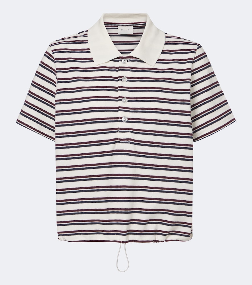 Sophie Cropped Striped Piqué Polo