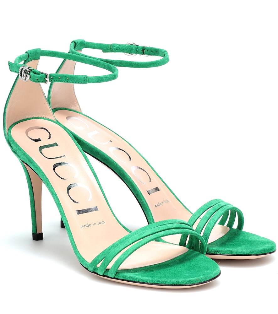 Click to view more detailed imagery on our partner's website Gucci Marmont Suede Sandals In Green