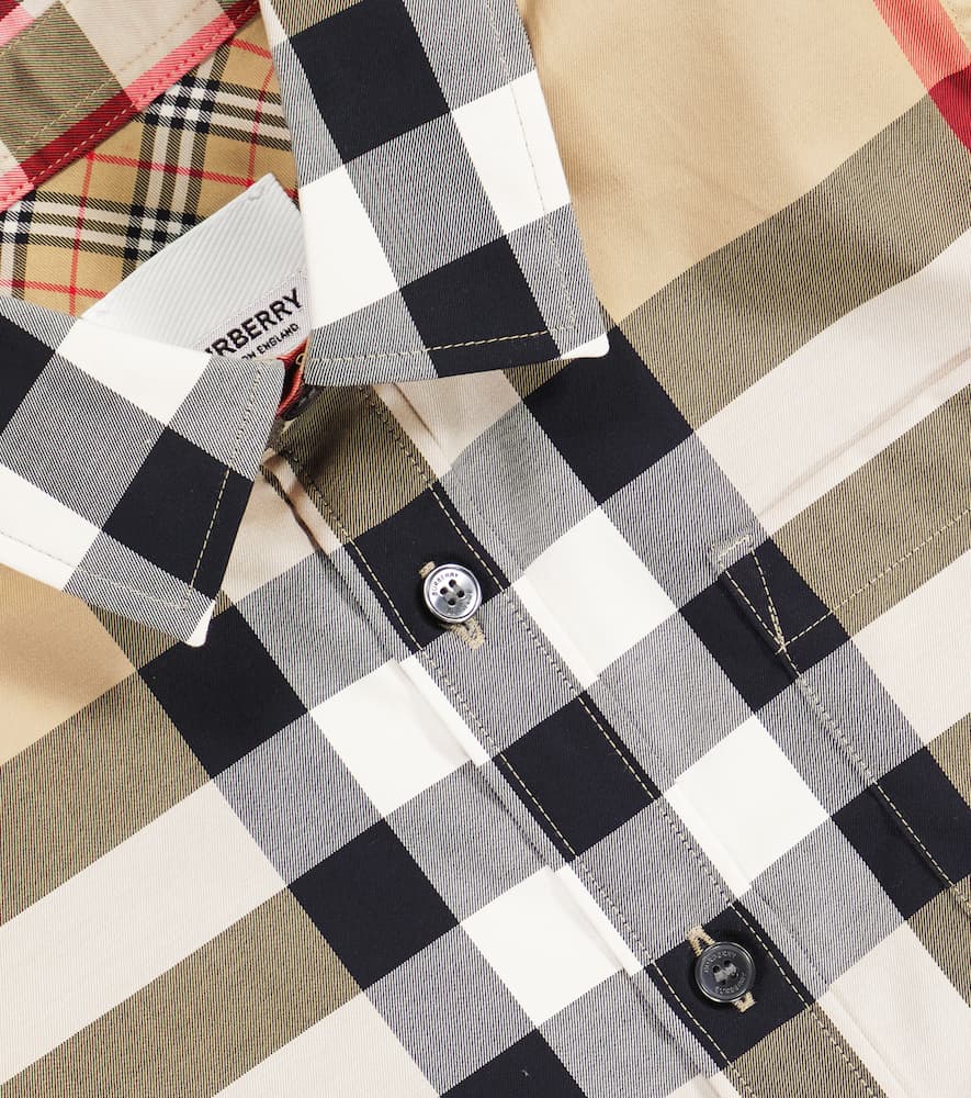 Shop Burberry Vintage Check Cotton Shirt In Beige