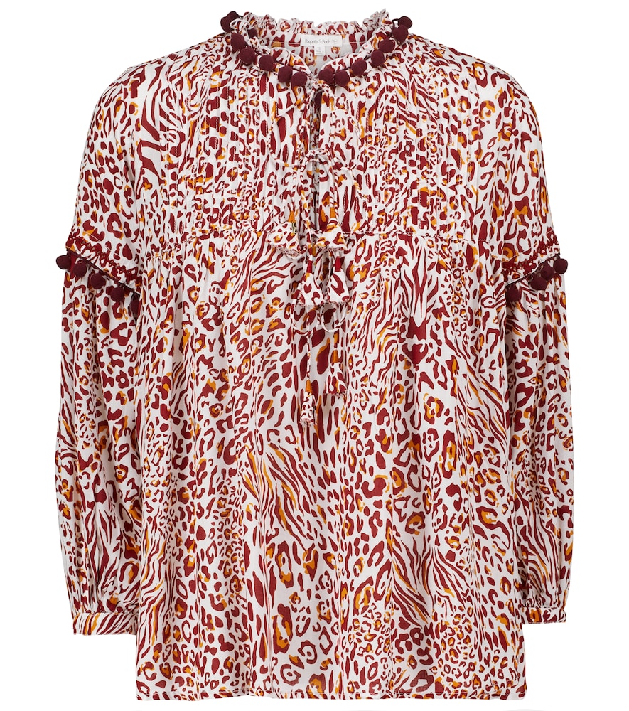 Poupette St Barth Blouse Clara motif lopard 175 €